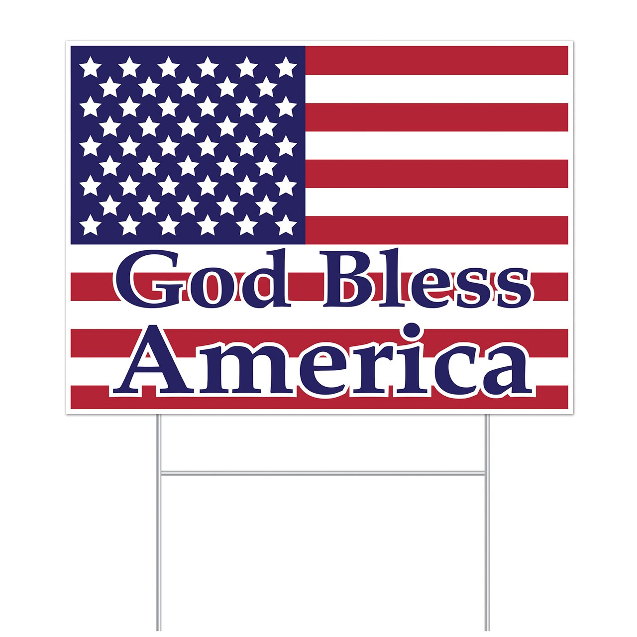 Beistle 11½in. x 15½in. Plastic God Bless America Yard Sign - 6 Pack